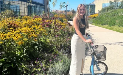 Poppy Pickford with her scooter