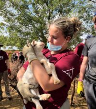 Ciara and a goat